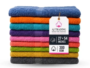 AJ Trading Single Fancy Towels 27x54 inches 300 GSM in multiple colors
