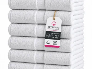 AJ Trading Hotel Bath Towel 500 GSM pure cotton white color