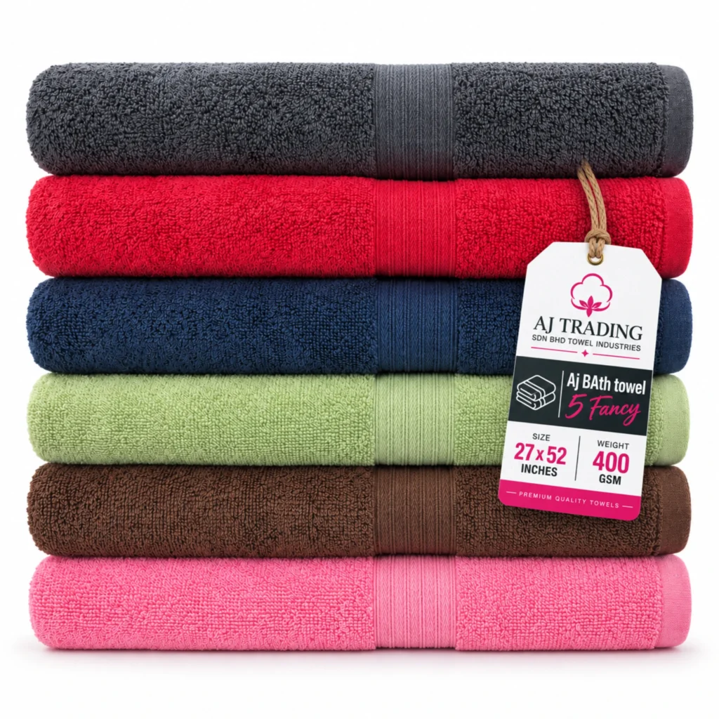 Bath Towel 5 Fancy – 27×52 Inches, 400 GSM Cotton