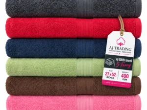 Bath Towel 5 Fancy – 27×52 Inches, 400 GSM Cotton