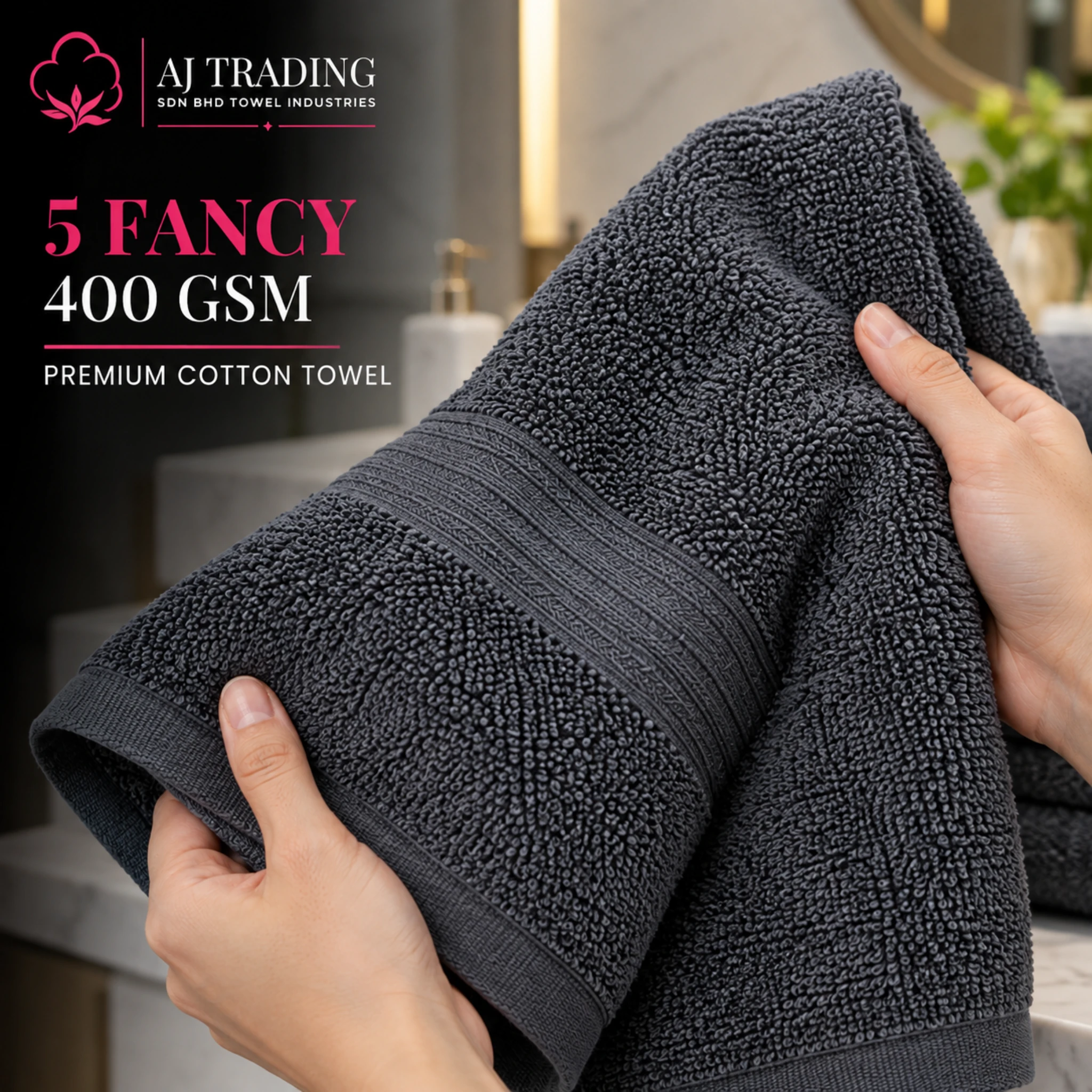 400 GSM Cotton Bath Towel 27×52 Inches – Fancy Design