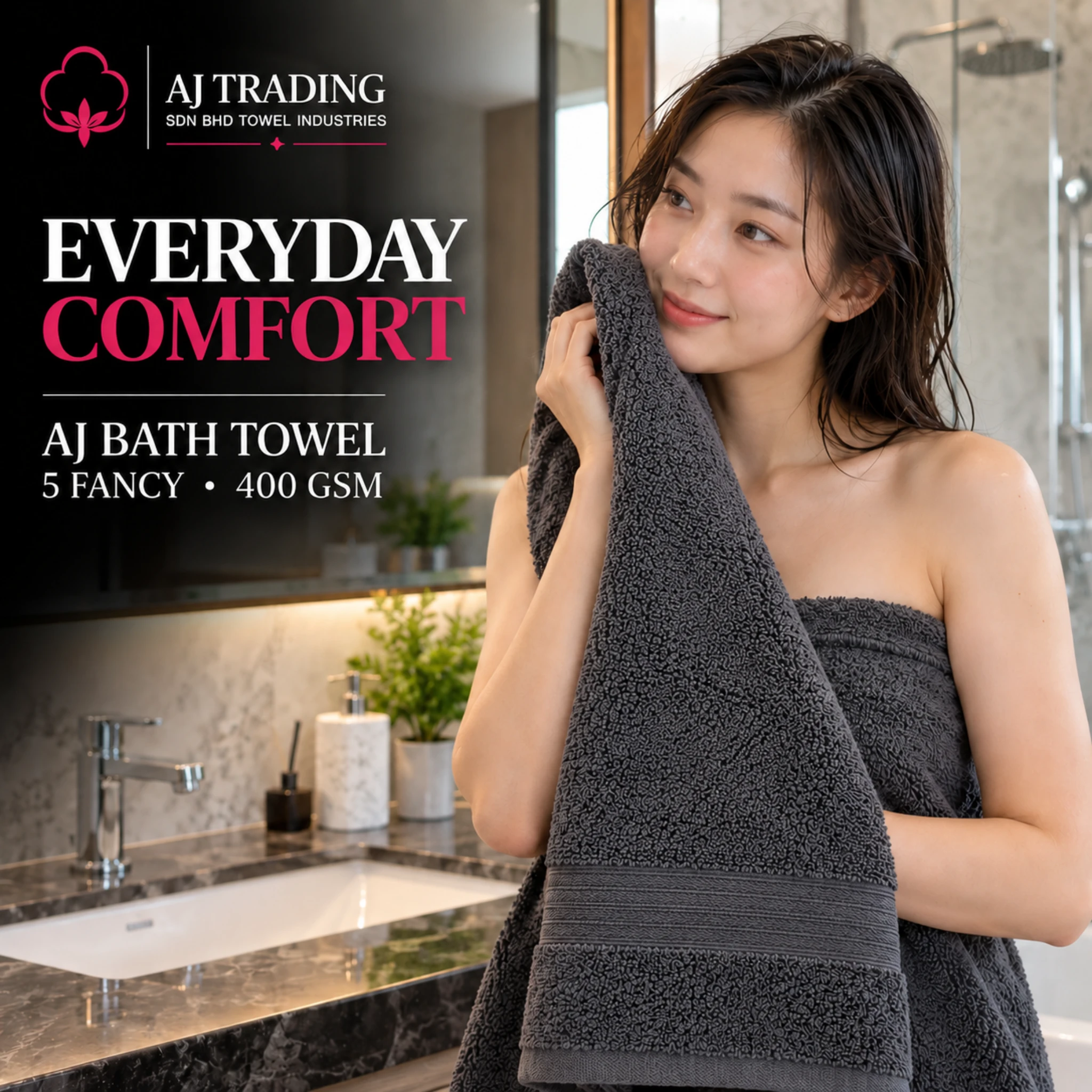 400 GSM Cotton Bath Towel 27×52 Inches – Fancy Design