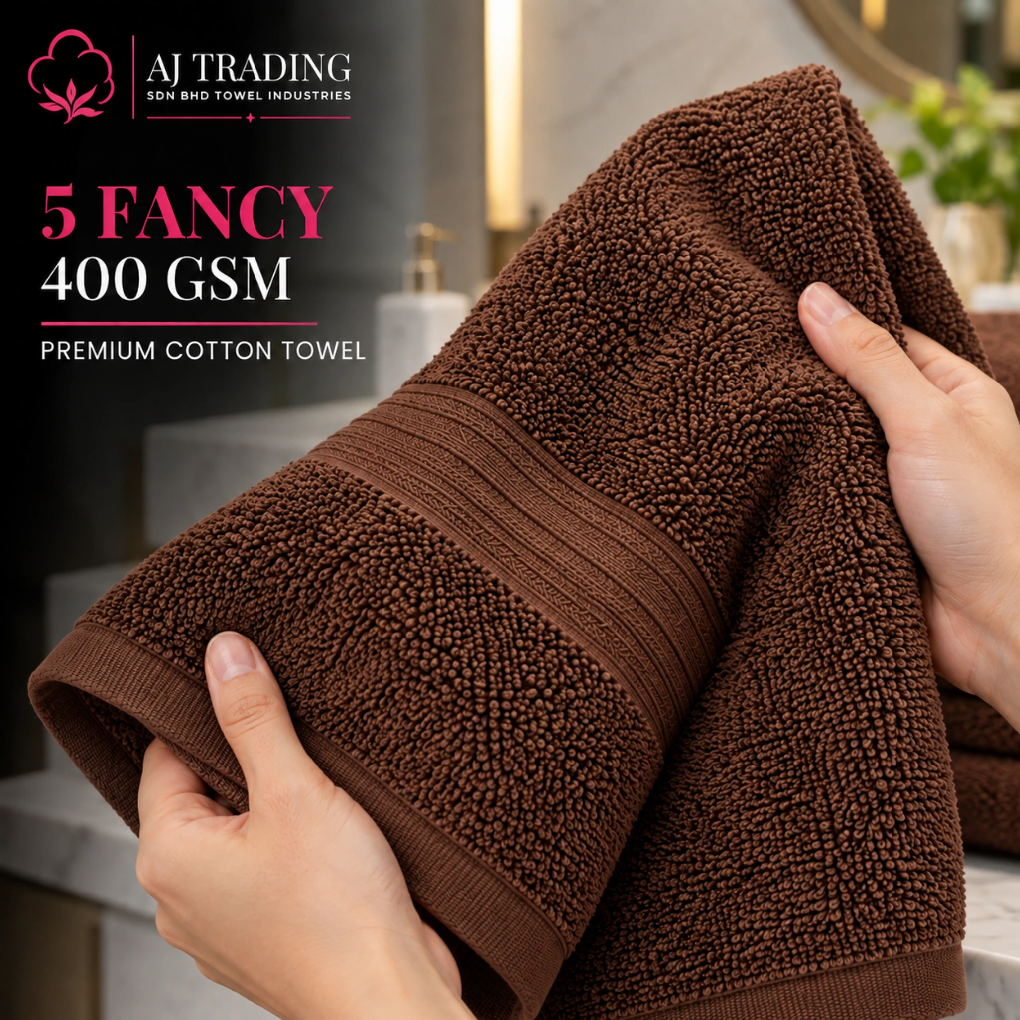 400 GSM Cotton Bath Towel 27×52 Inches – Fancy Design