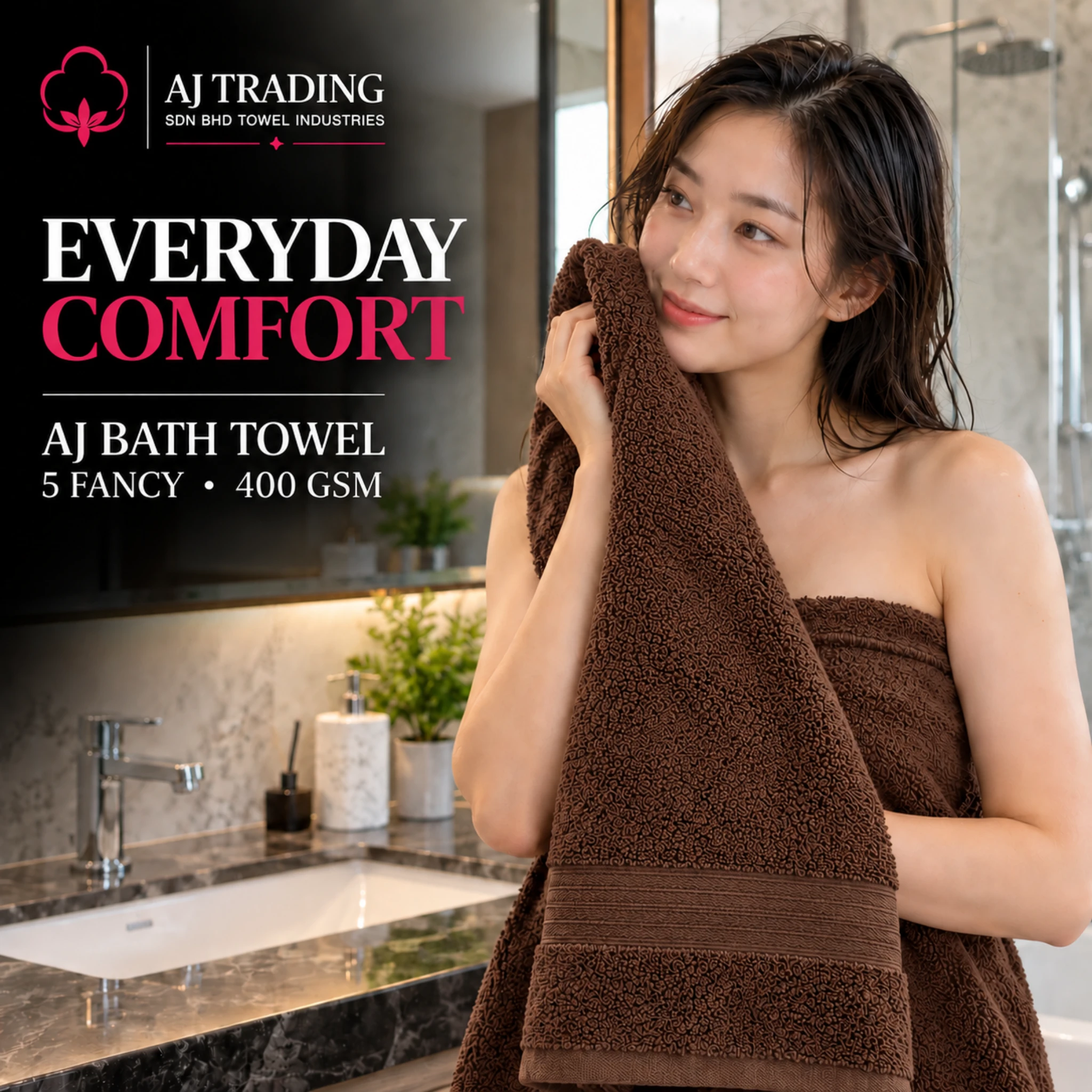 400 GSM Cotton Bath Towel 27×52 Inches – Fancy Design