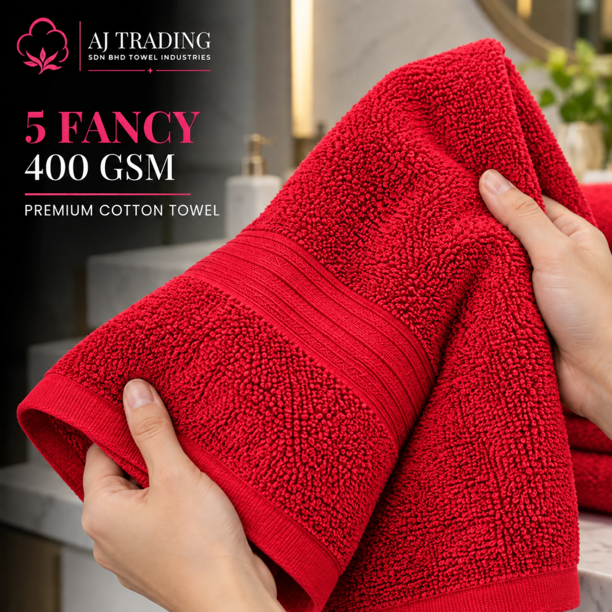 400 GSM Cotton Bath Towel 27×52 Inches – Fancy Design