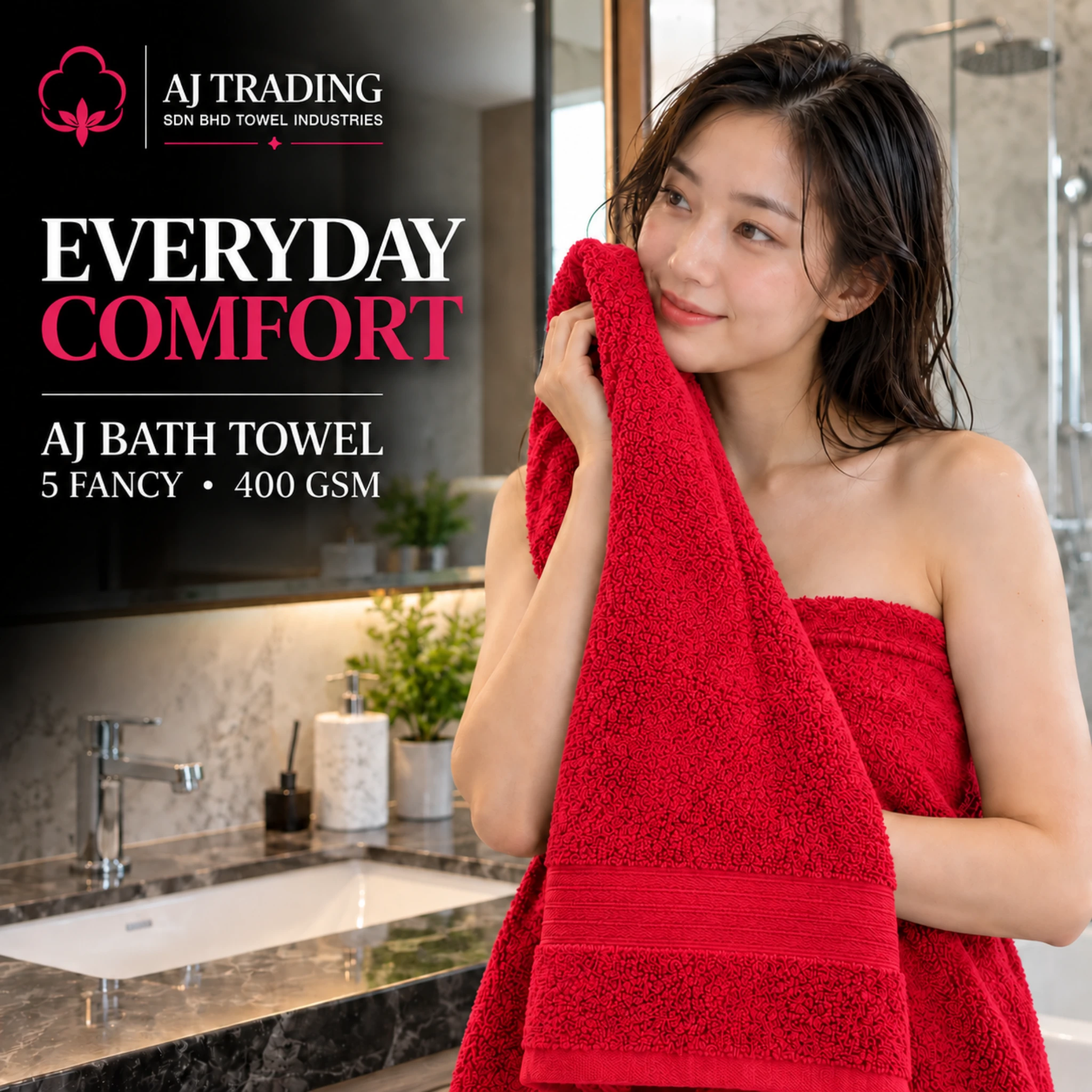 400 GSM Cotton Bath Towel 27×52 Inches – Fancy Design