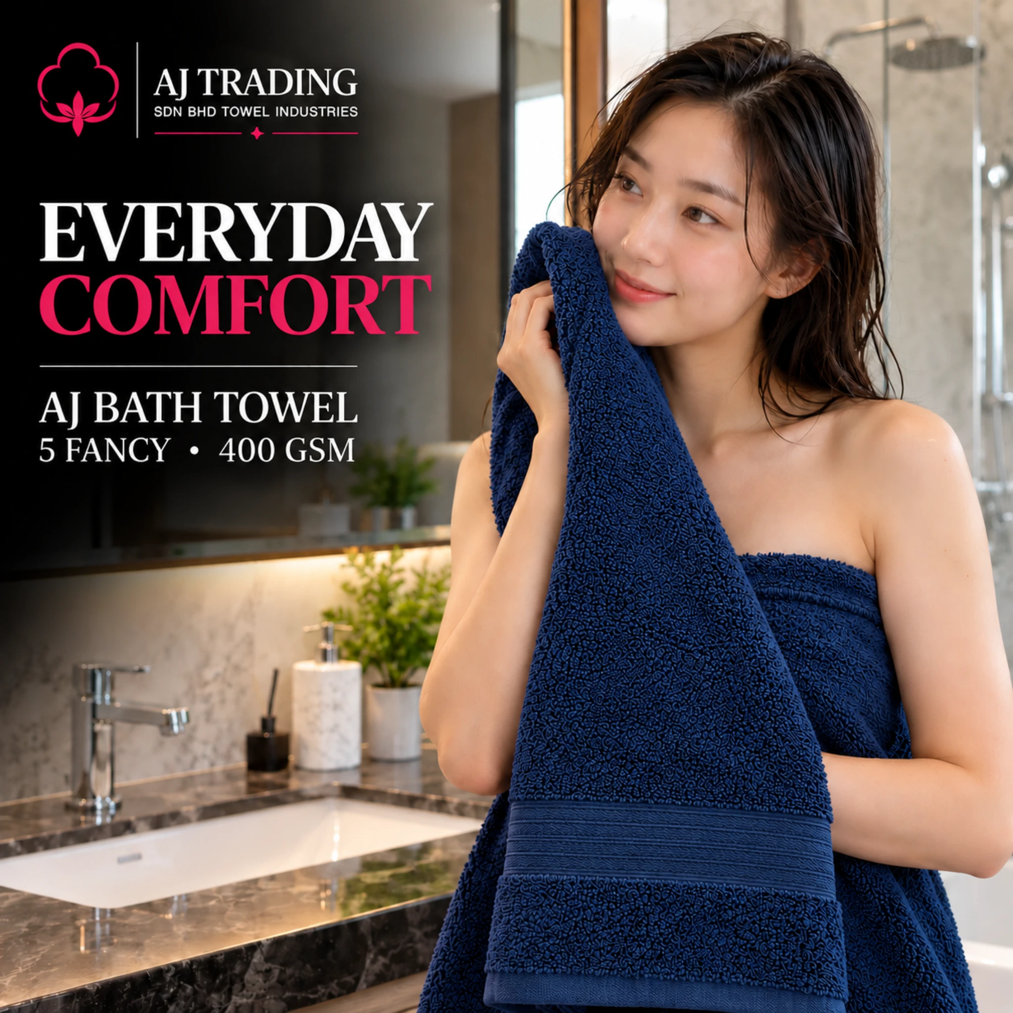 400 GSM Cotton Bath Towel 27×52 Inches – Fancy Design