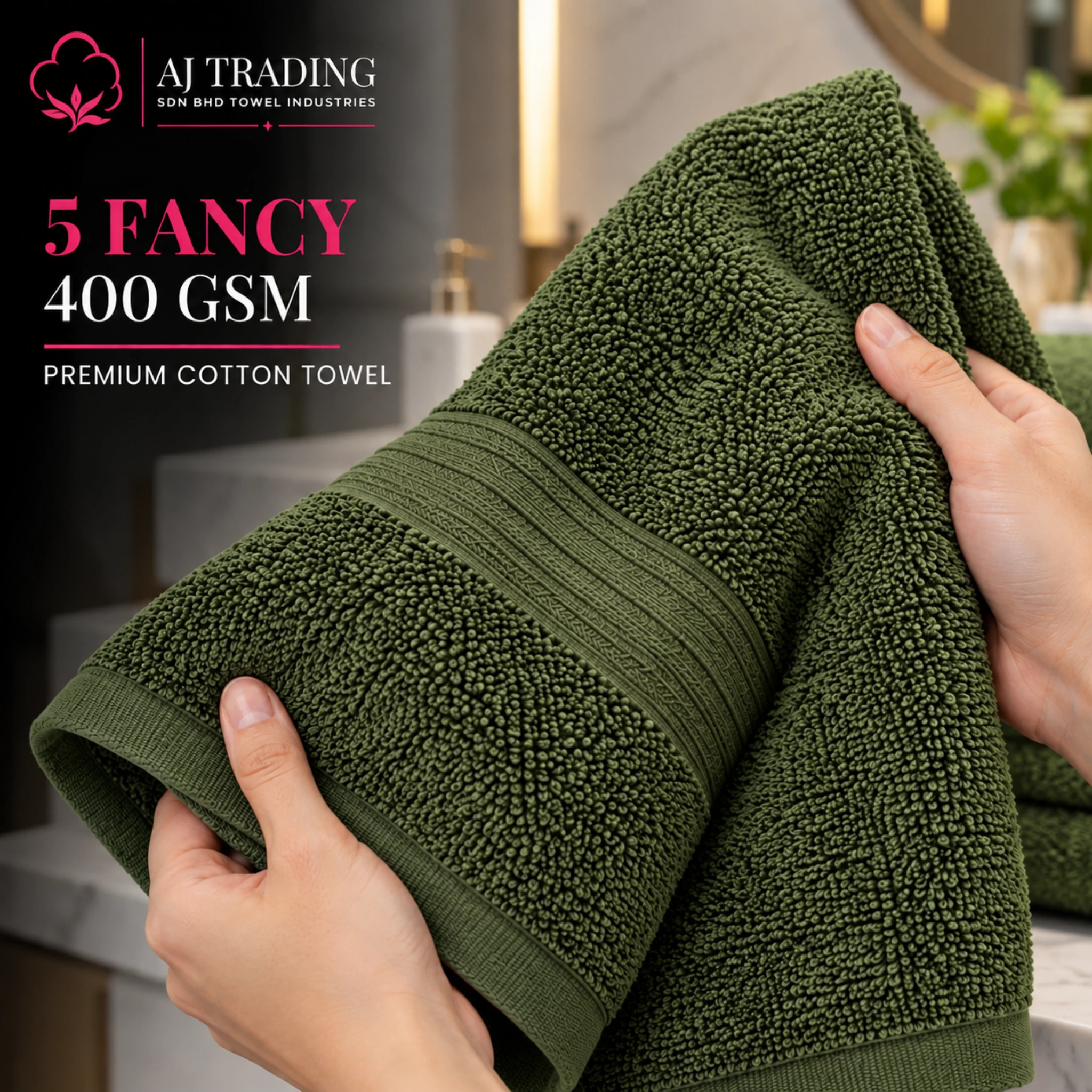 400 GSM Cotton Bath Towel 27×52 Inches – Fancy Design