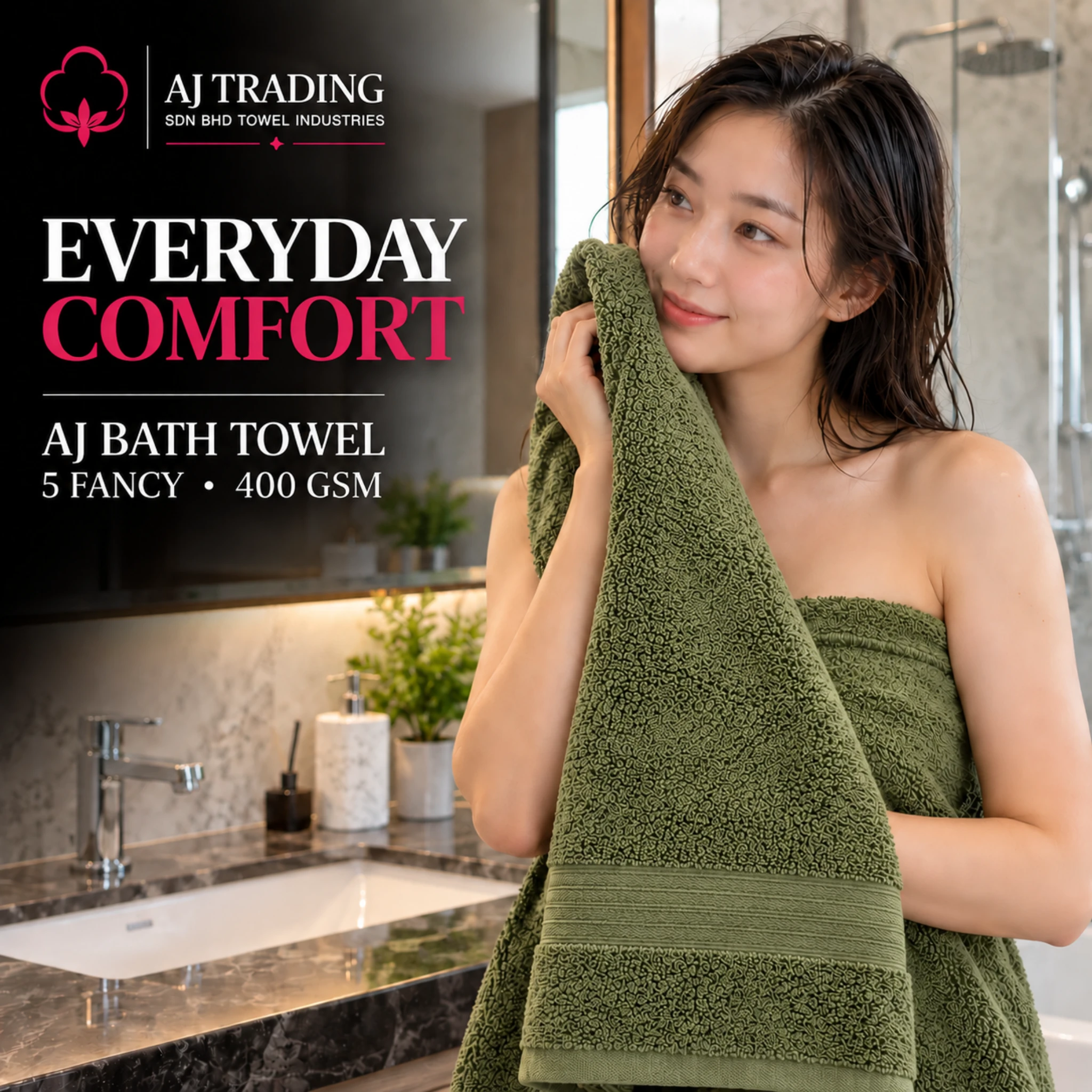 400 GSM Cotton Bath Towel 27×52 Inches – Fancy Design