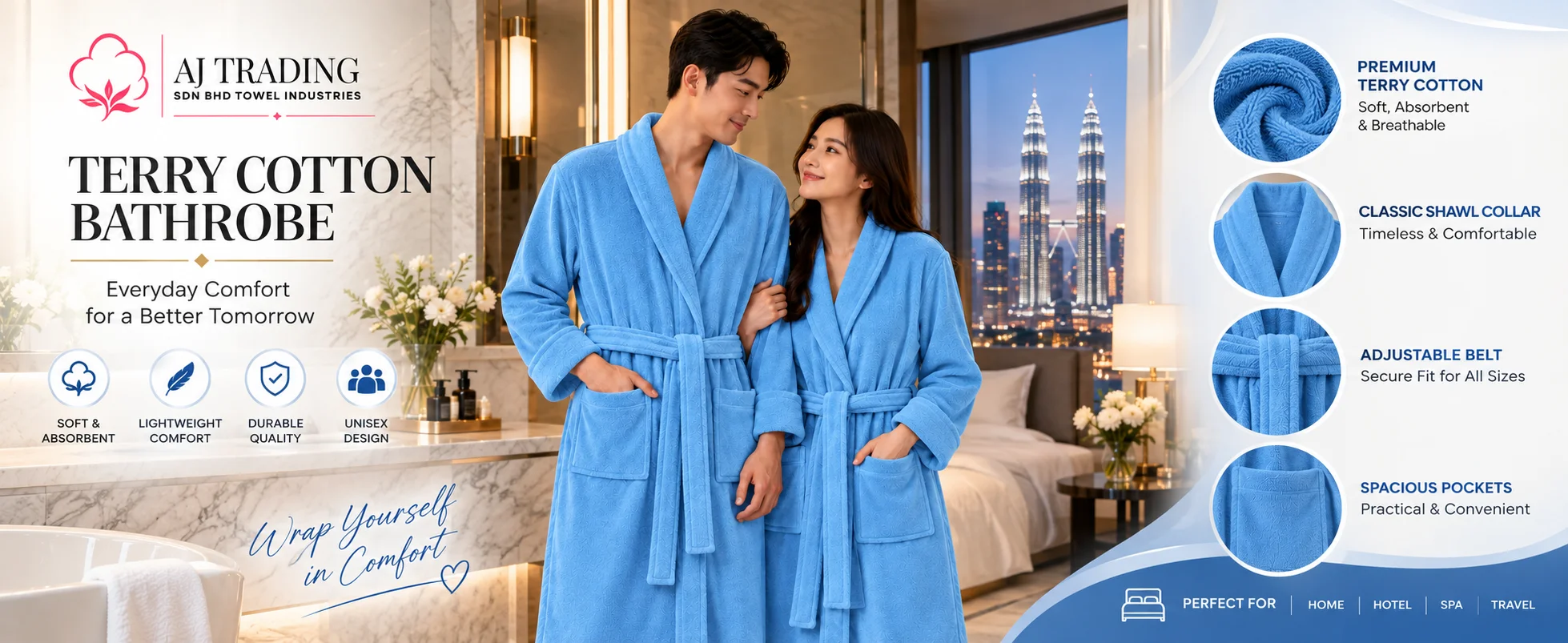 Terry Cotton Fancy Bathrobe