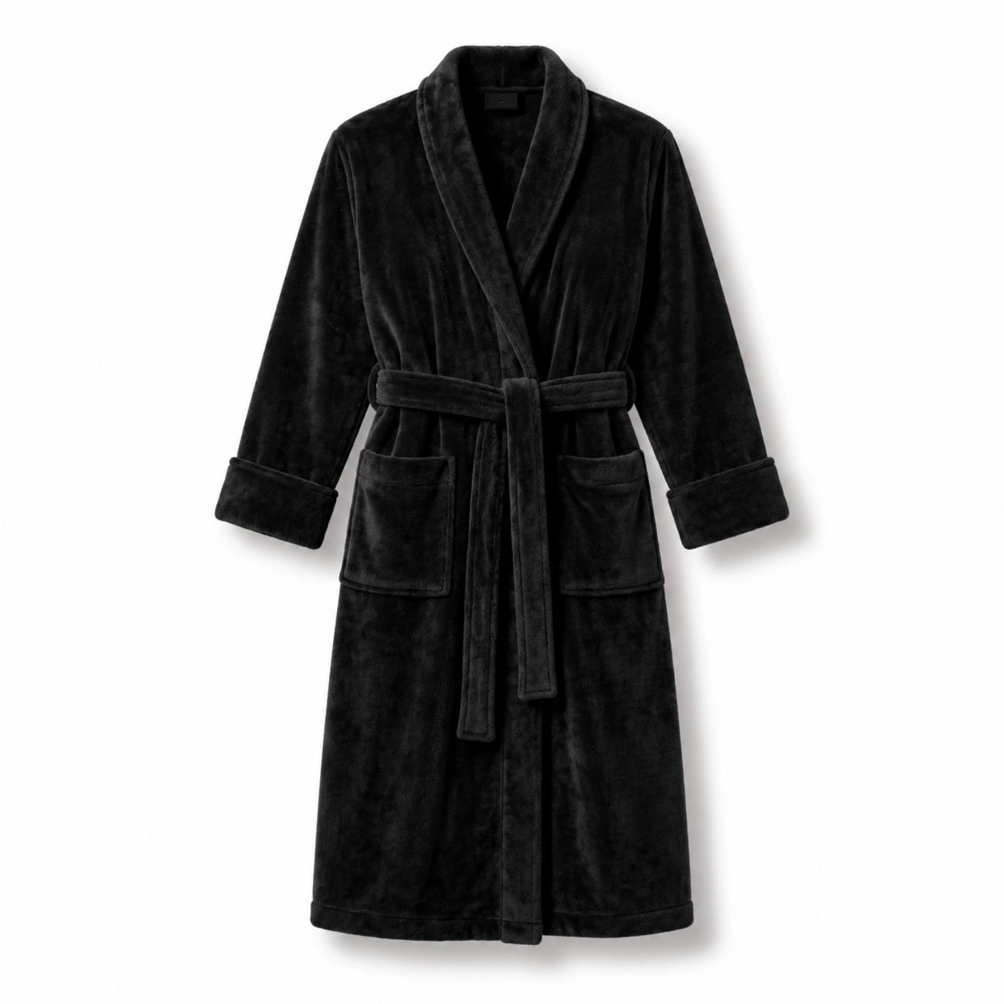 Fleece Bathrobe with Adjustable Waist Belt and Strong Stitching