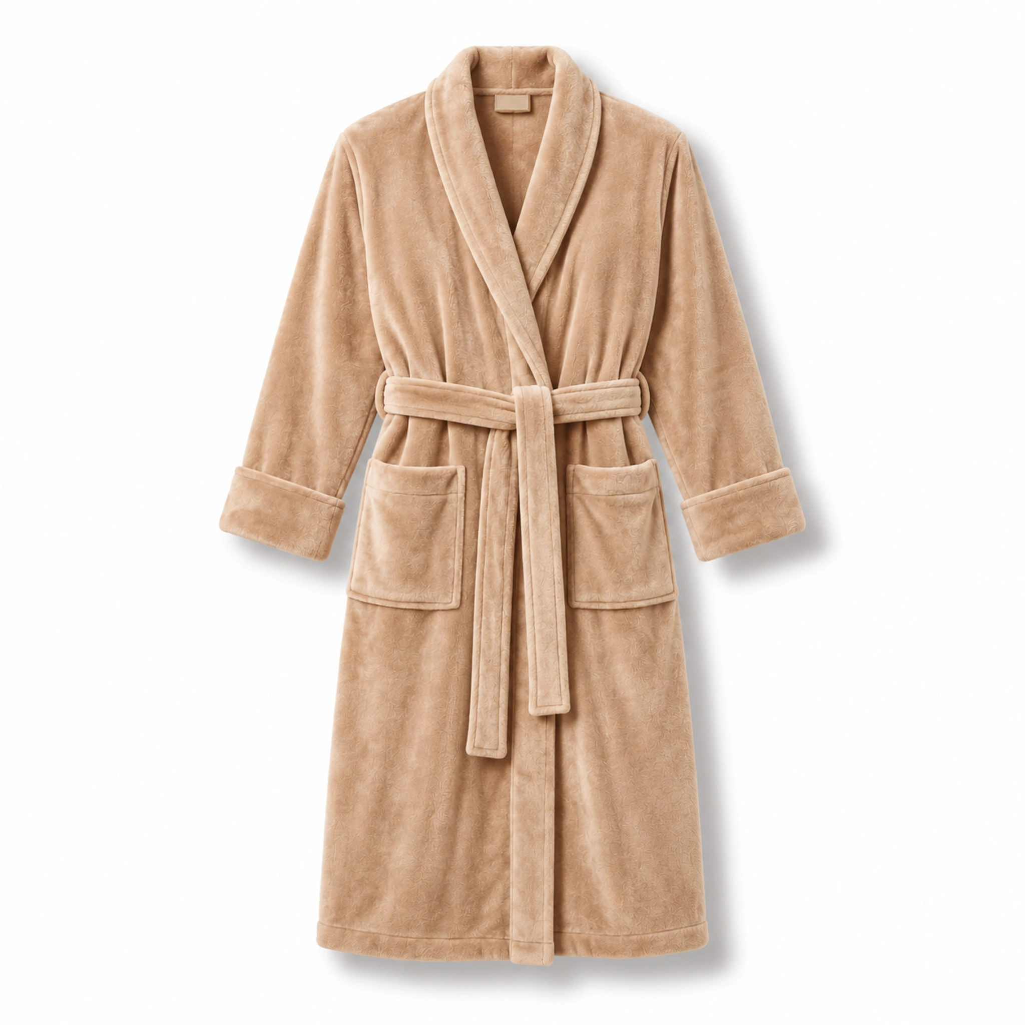 Fleece Bathrobe with Adjustable Waist Belt and Strong Stitching