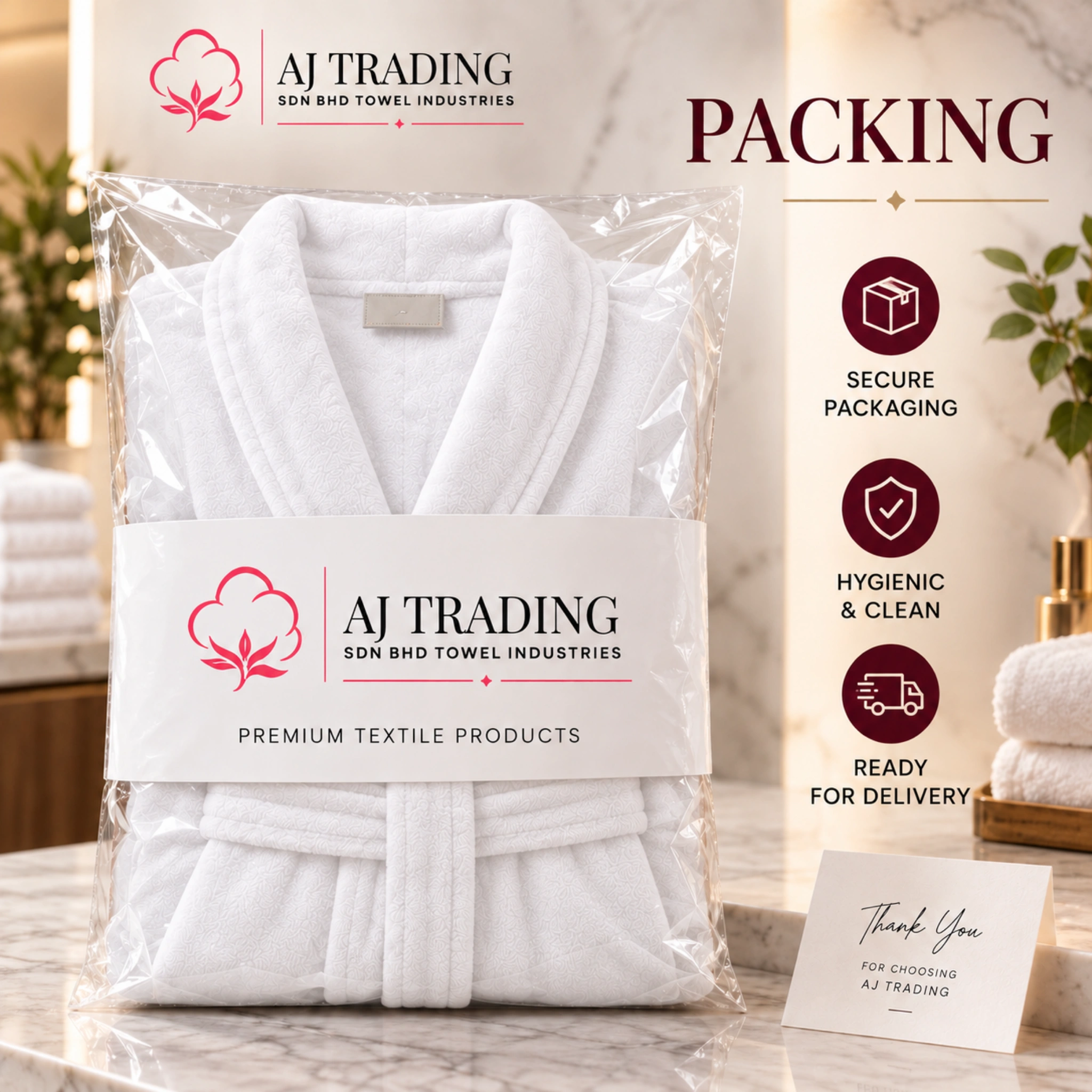 Fleece Bathrobe with Adjustable Waist Belt and Strong Stitching