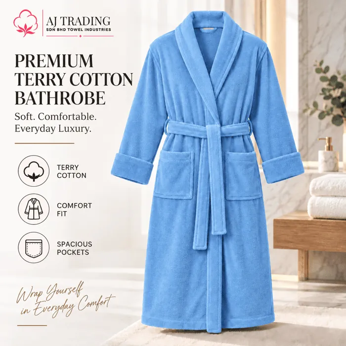 Terry Cotton Fancy Bathrobe – Soft and Comfortable Bathrobe