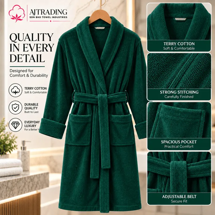 Terry Cotton Fancy Bathrobe – Soft and Comfortable Bathrobe