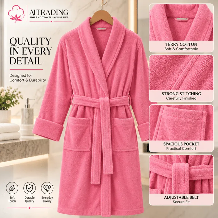 Terry Cotton Fancy Bathrobe – Soft and Comfortable Bathrobe