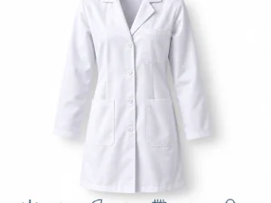 White cotton lab coat with three pockets